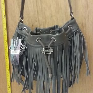 Gray Leather Boho Purse by Aimee Kestenberg